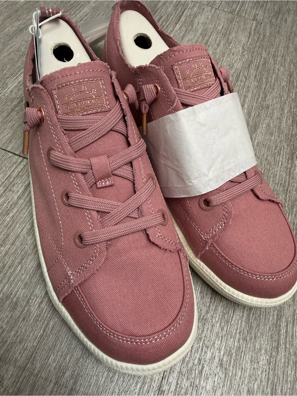 Skechers BOBS B Cute 2.0 Rose Pink Vegan Canvas Sneakers Women’s Size 9 NWT